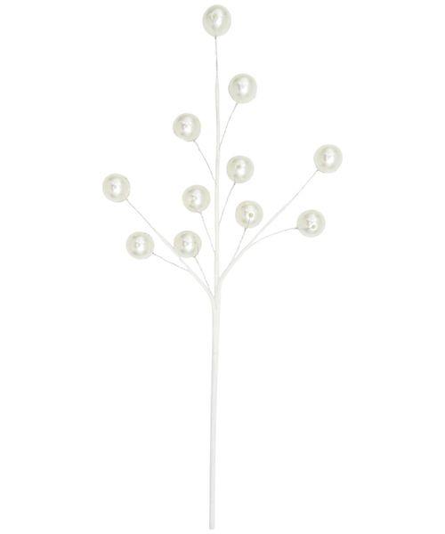 Rama decorativa de perlas blancas 55 cm
