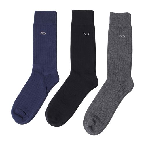 Pack de 3 calcetines crew Oscar de la Renta multicolor con rayas texturizadas para hombre
