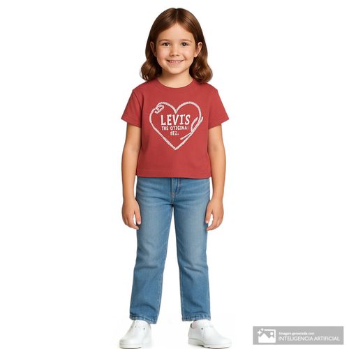 Camiseta roja estampada logo Levi´s para niña