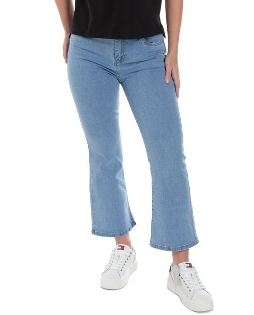 Jeans Orange flare celeste de cintura alta para mujer
