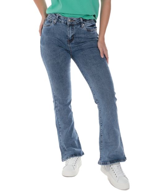 Jeans Orange flare azul de cintura alta para mujer