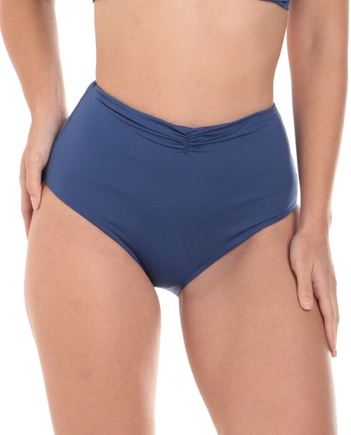 Bikini Énfasis azul de cintura alta para mujer