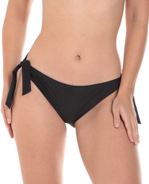 Bikini Énfasis negro de cintura corta para mujer
