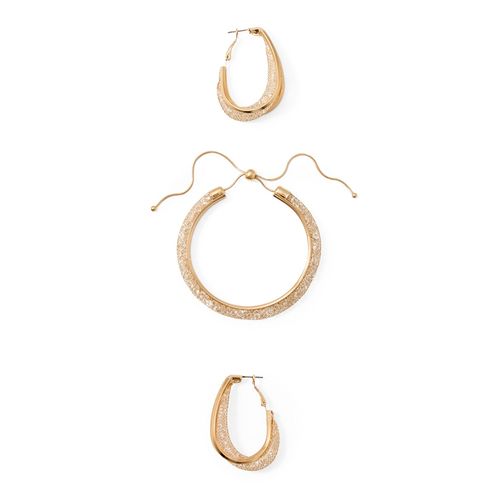 Set de pulsera y aretes de baño de oro para mujer