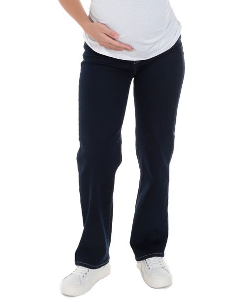 Jeans maternal Sabrina straight azul de cintura alta para mujer