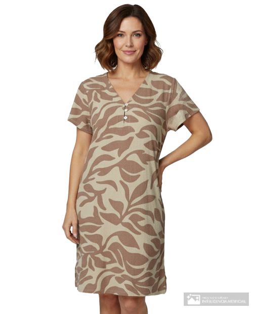 Camisón Nicolle estampado manga corta para mujer