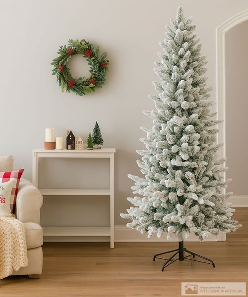 Árbol navideño nevado 6 pies (182 cm) 2102 puntas