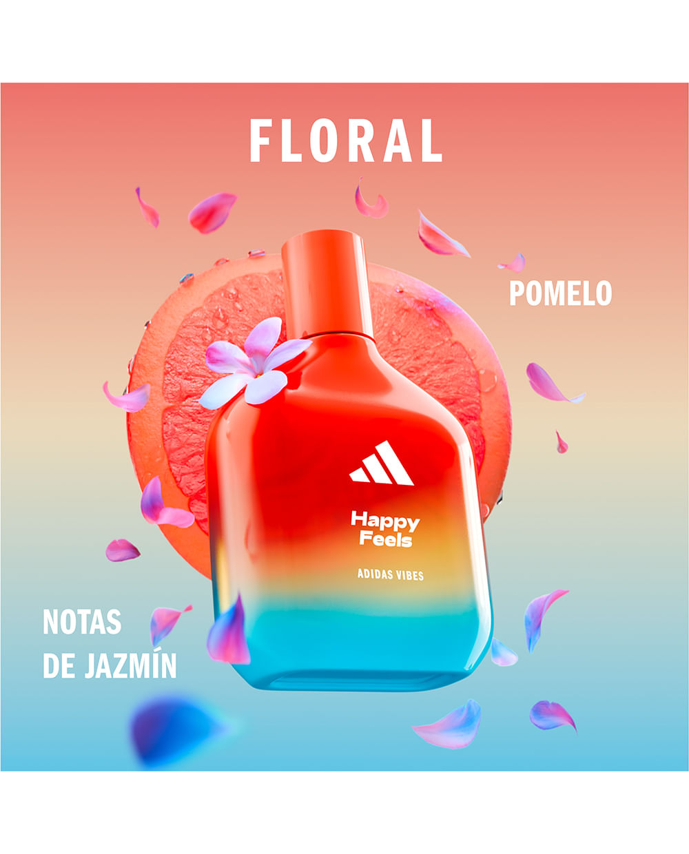 adidas Vibes Happy Feels Eau de Parfum, For All, 100ml (3.3oz)