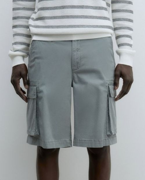 Short cargo Sfera verde sage sólido para hombre