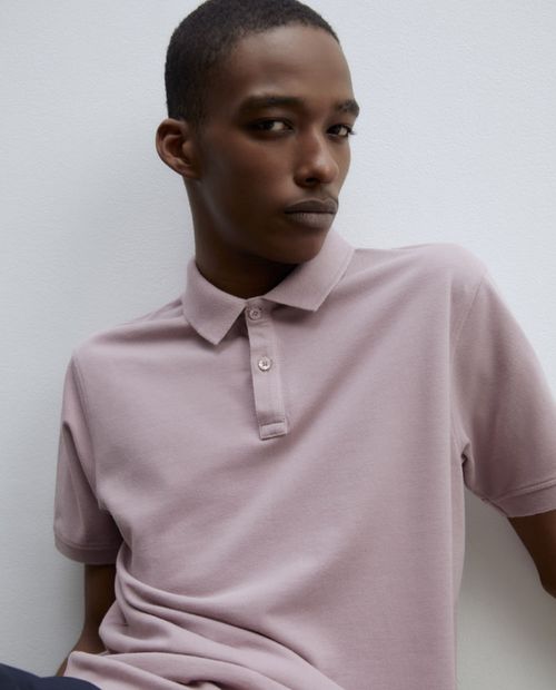 Camisa polo Sfera rosada sólida para hombre