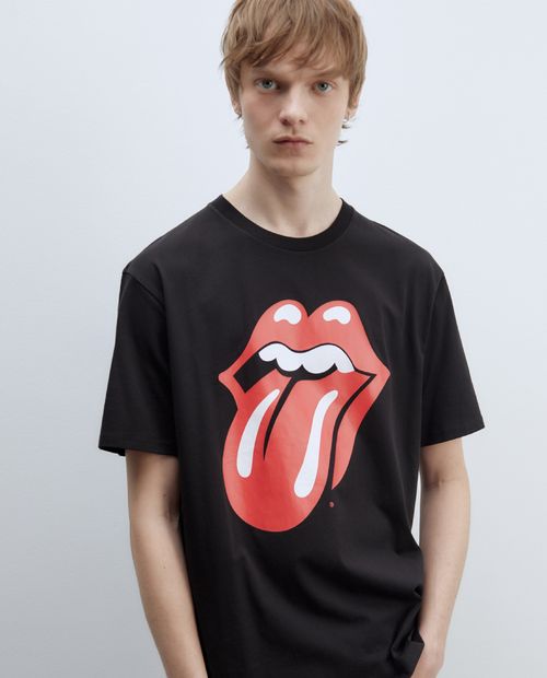 Camiseta Sfera negra con estampado "The Rolling Stones" para hombre