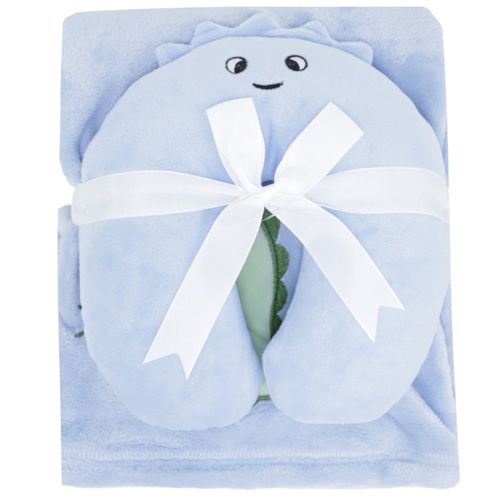 Frazada celeste con almohada para bebé