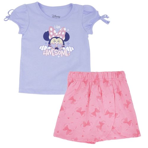 Conjunto de 2 piezas multicolor con estampado Minnie Mouse para niña