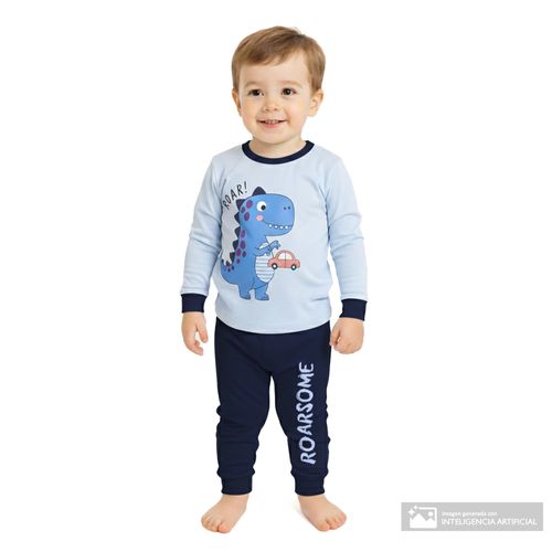 Pijama de 2 piezas multicolor con estampado dinosaurio Roarsome para niño
