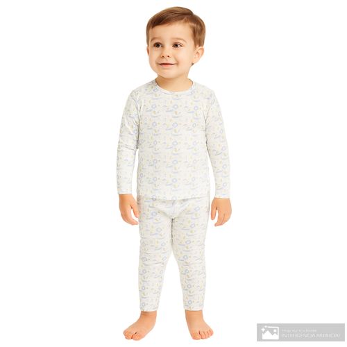 Pijama de 2 piezas multicolor estampada para niño