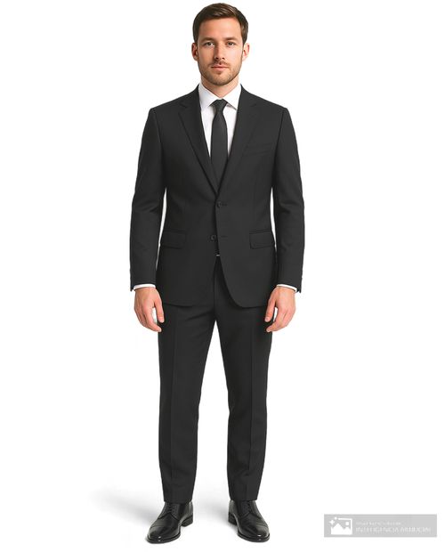 Traje Oscar de la Renta classic fit negro con cuadros texturizados para hombre