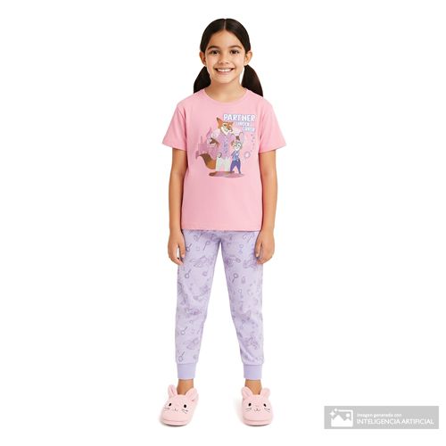 Pijama de 2 piezas multicolor con estampado de Zootopia para niña