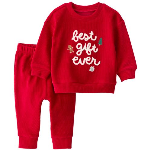 Conjunto de 2 piezas rojo de navidad para bebé niña
