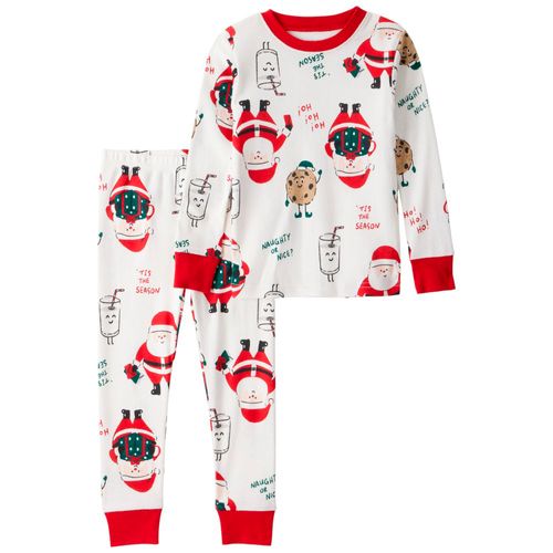 Pijama de 2 piezas con estampado de navidad para niño