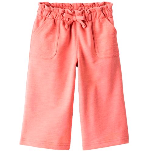 Pantalón wide leg rosado sólido para niña
