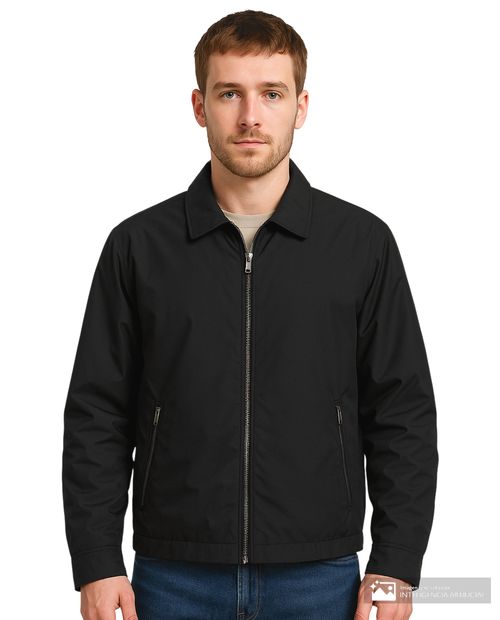 Chaqueta bomber impermeable Unexpected negra sólida para hombre