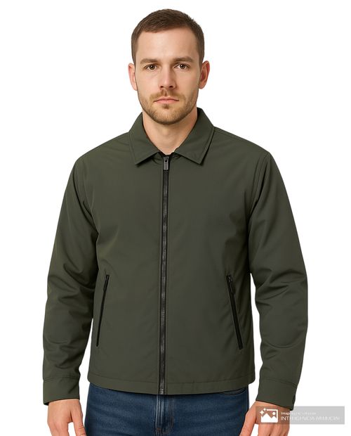 Chaqueta bomber impermeable Unexpected verde olivo sólida para hombre