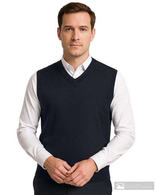 Chaleco casual Gents azul navy texturizado para hombre