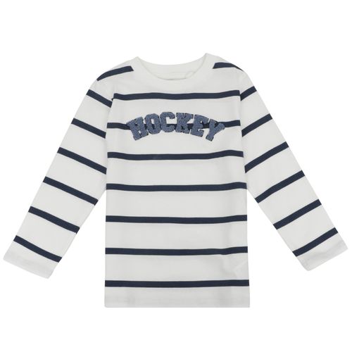 Camiseta bicolor estampada hockey para niño