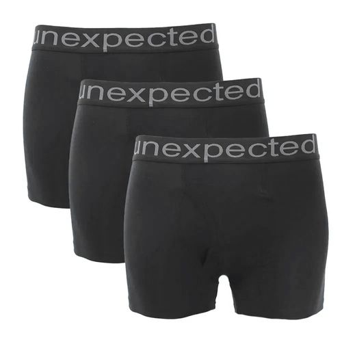 Pack de 3 bóxer briefs Unexpected negros sólidos para hombre