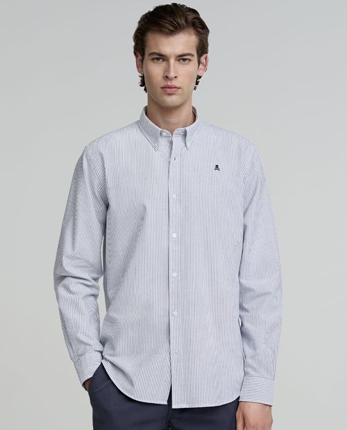 Camisa oxford Scalpers regular fit bicolor rayada para hombre