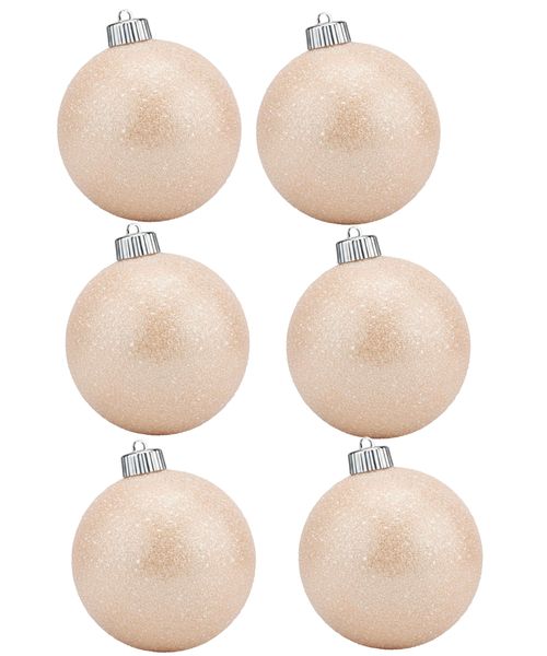 Set de 6 esferas navideñas doradas 8 cm