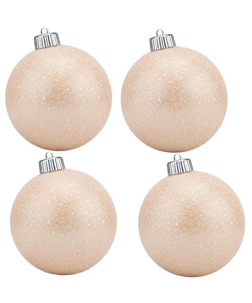 Set de 4 esferas navideñas doradas 10 cm