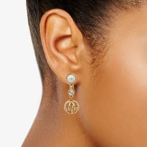 Aretes lagos color dorado para mujer