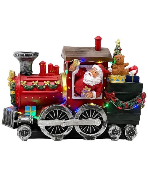 Tren navideño decorativo con luz y música 26 x 12 x 19 cm