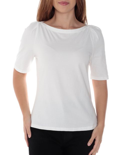 Camiseta Sabrina blanca mangas cortas para mujer