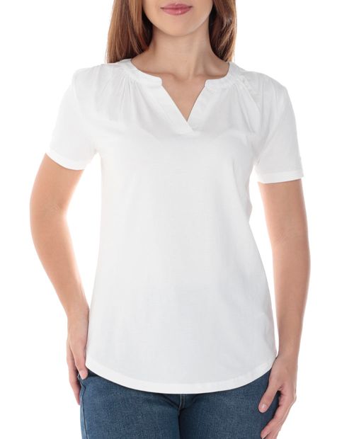 Camiseta Sabrina blanca mangas cortas para mujer