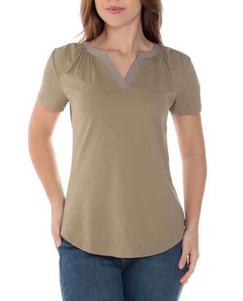 Camiseta Sabrina verde mangas cortas para mujer