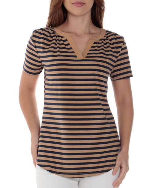Camiseta Sabrina rayada mangas cortas para mujer