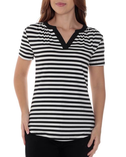 Camiseta Sabrina rayada mangas cortas para mujer
