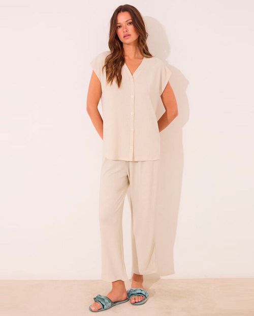Pijama con pantalón Women Secret beige para mujer