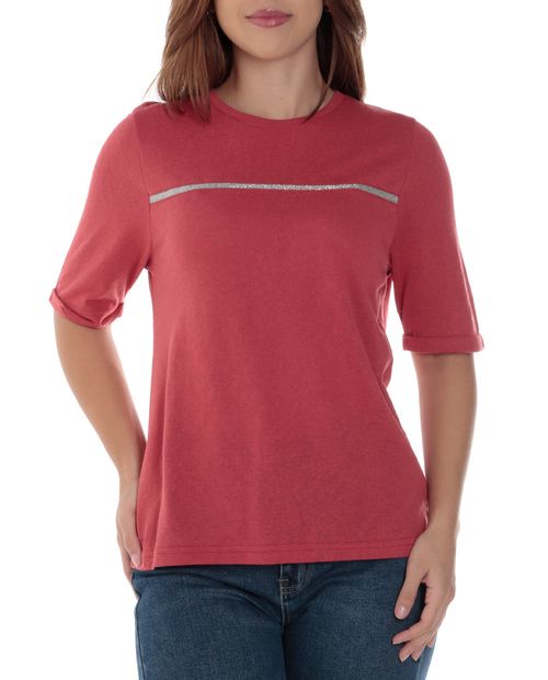Blusa Nicolle casual anaranjada mangas cortas para mujer