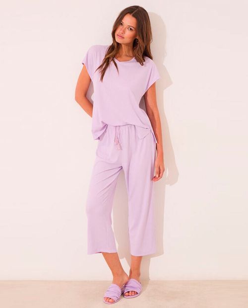 Pijama con pantalón Women Secret morada para mujer