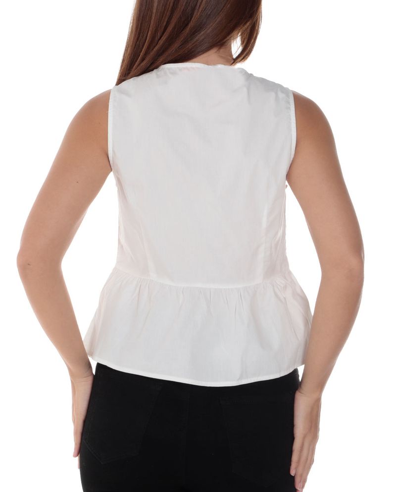 104923124-Blusa Orange peplum blanca sin mangas para mujer