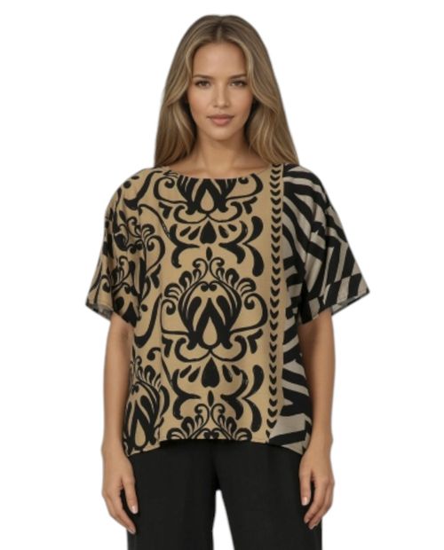 Blusa Punt Roma formal manga corta para mujer