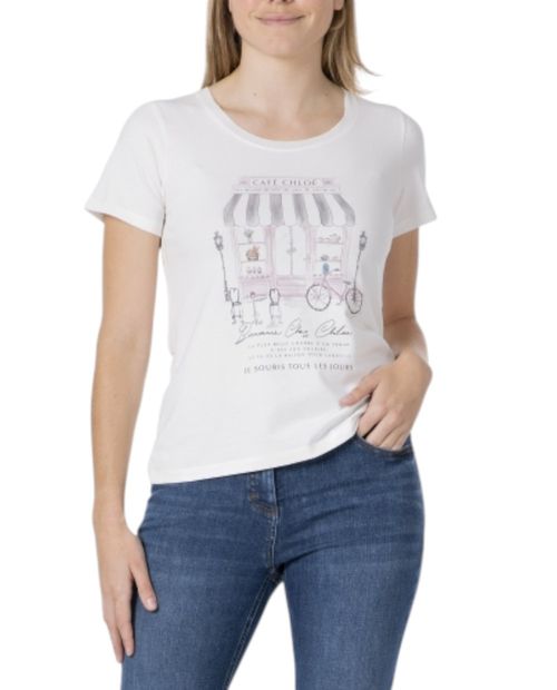 Camiseta Punt Roma blanca manga corta para mujer