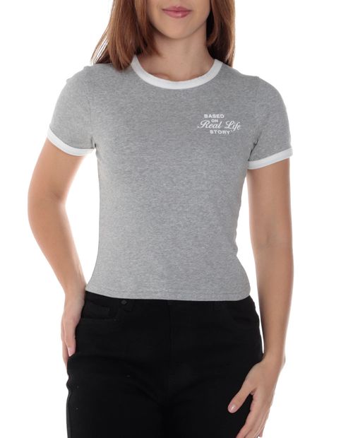 Camiseta Orange gris manga corta para mujer