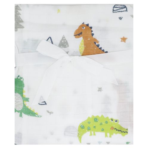 Frazada muselina con estampado de dinosaurio para bebé