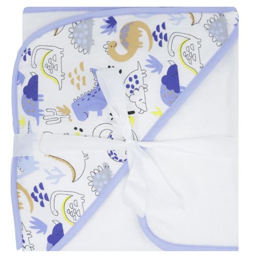 Set de 2 piezas de toallas con estampado de dinosaurio para bebé