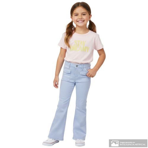 Jeans flare celeste denim para niña