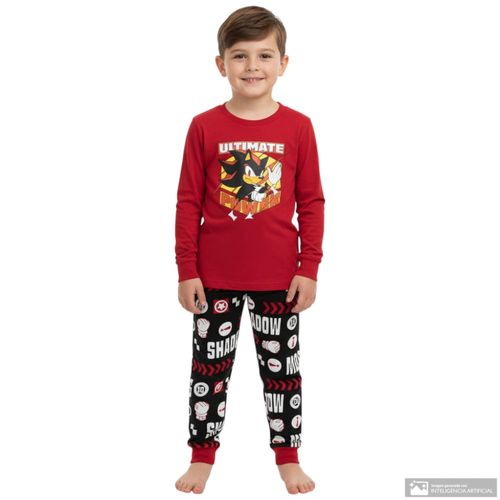 Pijama de 2 piezas multicolor con estampado de Sonic para niño